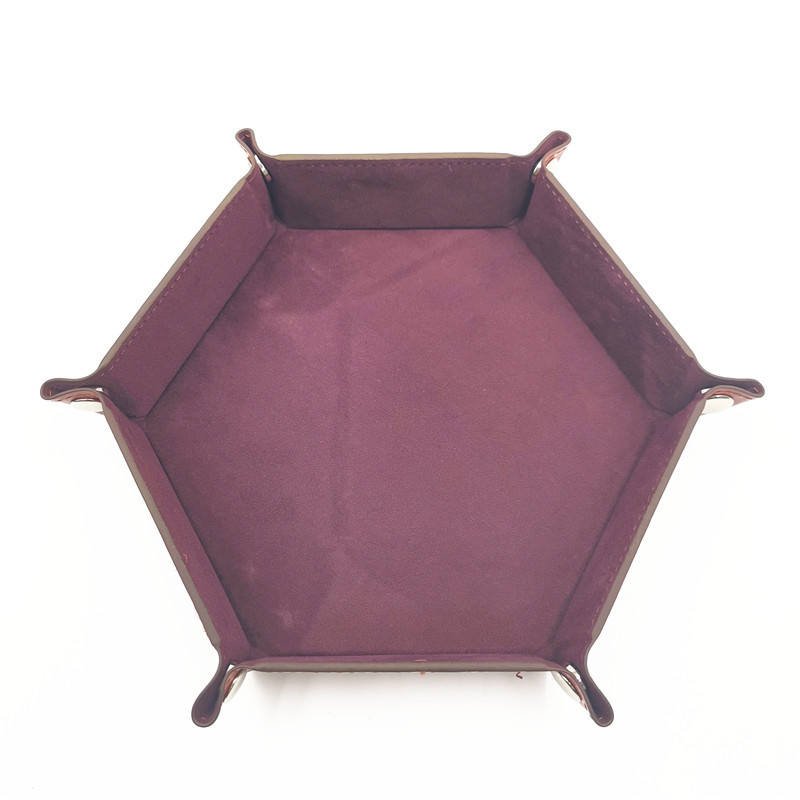 Bigger Hexahedron 6 Faces Colorful 23*23*4 Cm Pu Leather And Velvet Material Dice Box Storage Dnd Dice Tray