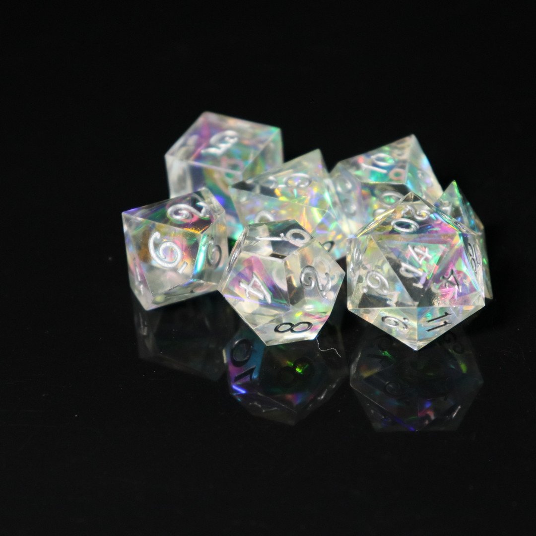 Wholesale Customized High Quality Resin Dice Set Colorful with Numbers for DND Game