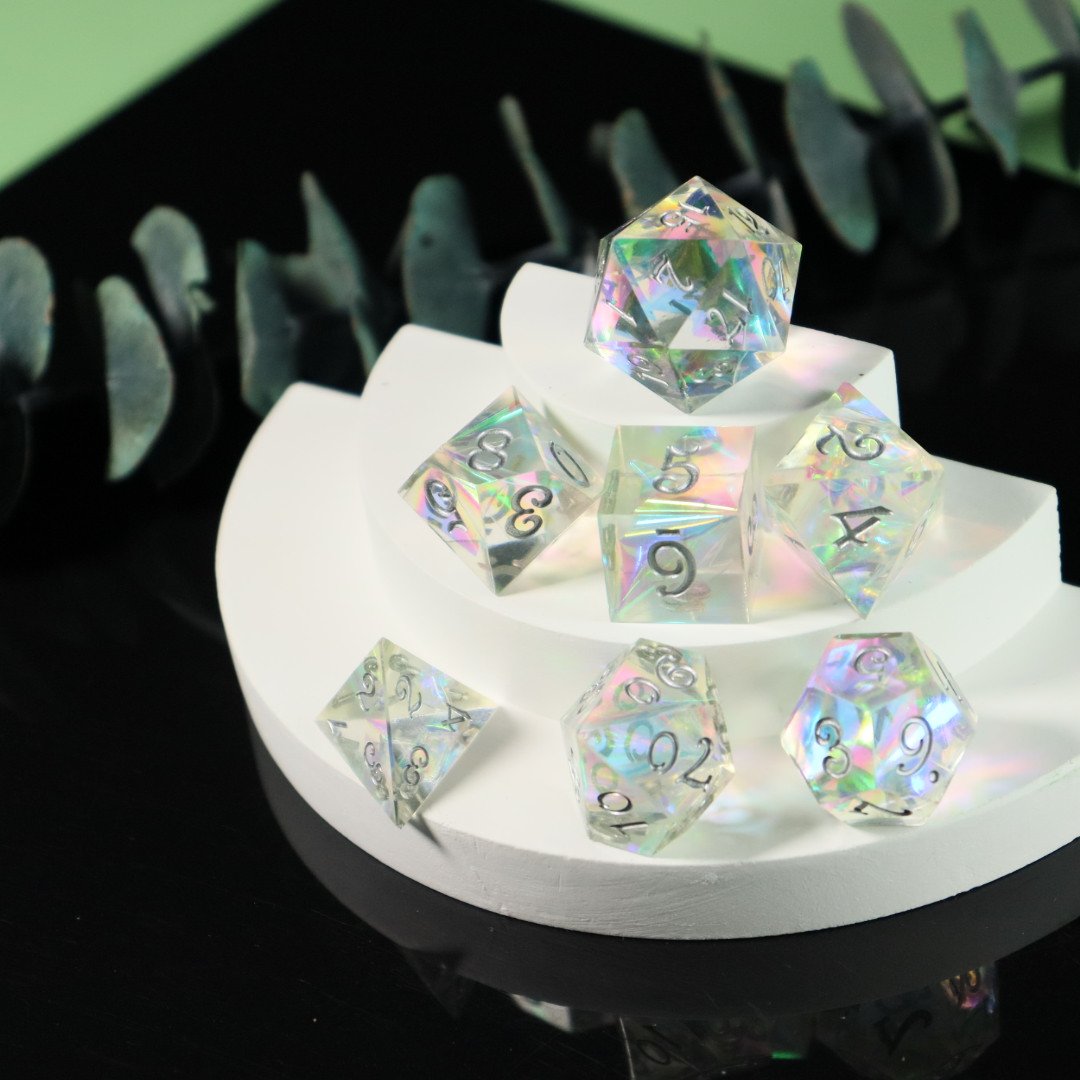 Wholesale Customized High Quality Resin Dice Set Colorful with Numbers for DND Game