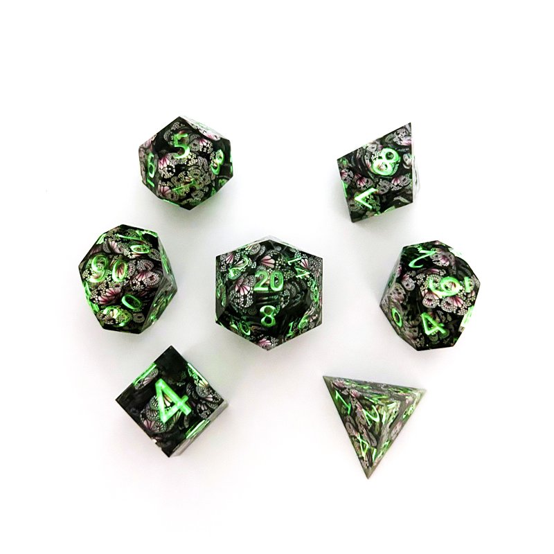 Customizable Transparent Resin RPG Polyhedral Dice Set Unique Pointy Design for Dungeons Dragons Board Games