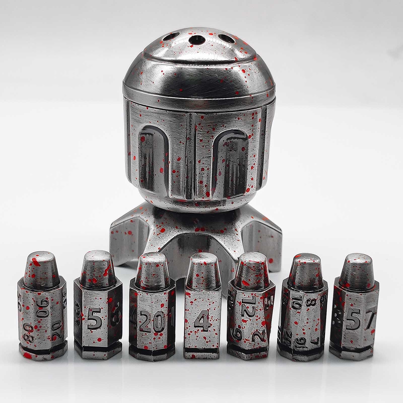 Factory Customizable Bullet Dice Set Metal Rocket Rotatable Polyhedron Roleplaying DND Dungeons & Dragons Metal Dice