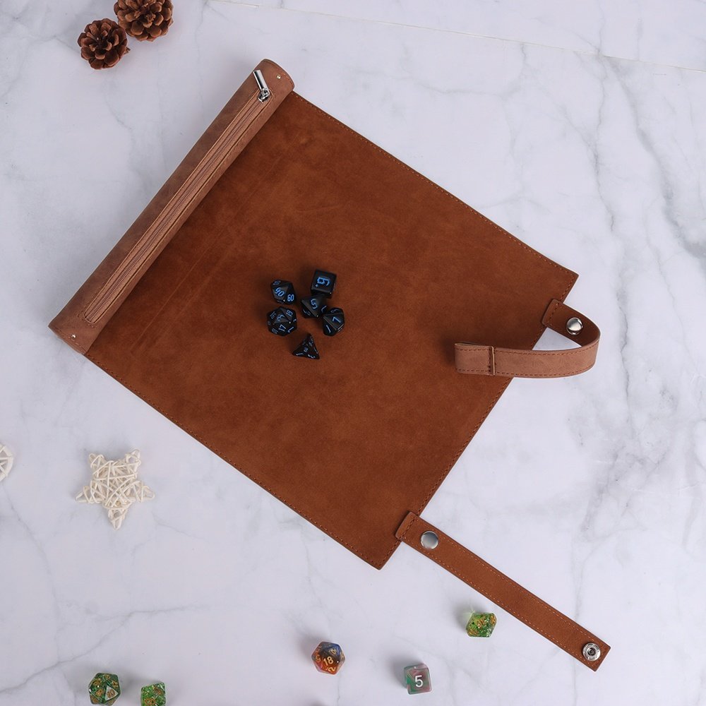 Customized Design Dice Tray Portable Durable Valet Tray Pu Leather Dice Rolling Tray With Logo