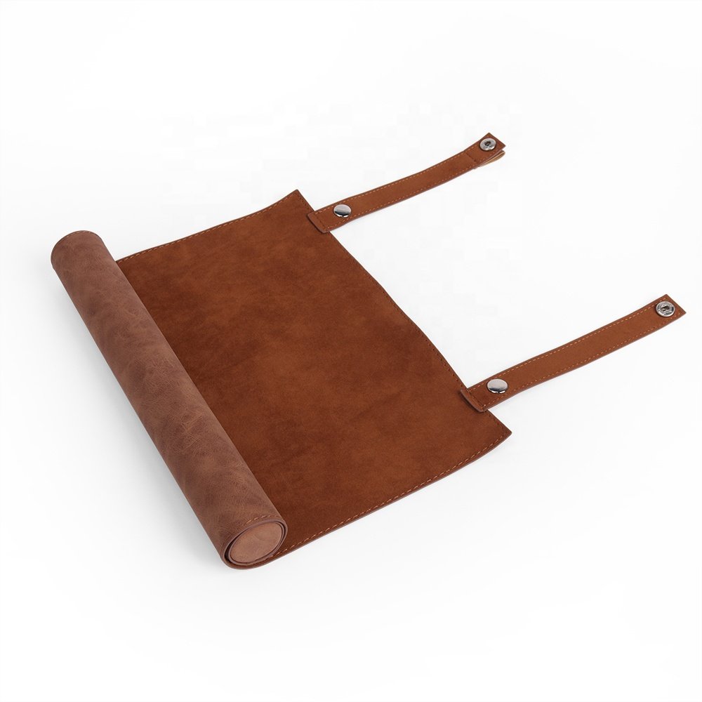 Customized Design Dice Tray Portable Durable Valet Tray Pu Leather Dice Rolling Tray With Logo
