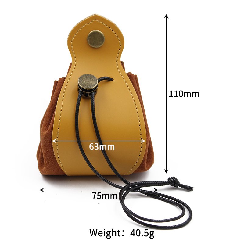 3-Days Fast Shipping Medieval-Style Pu Leather Drawstring Pouch Portable Coin Purse Vintage Belt Dice Bag