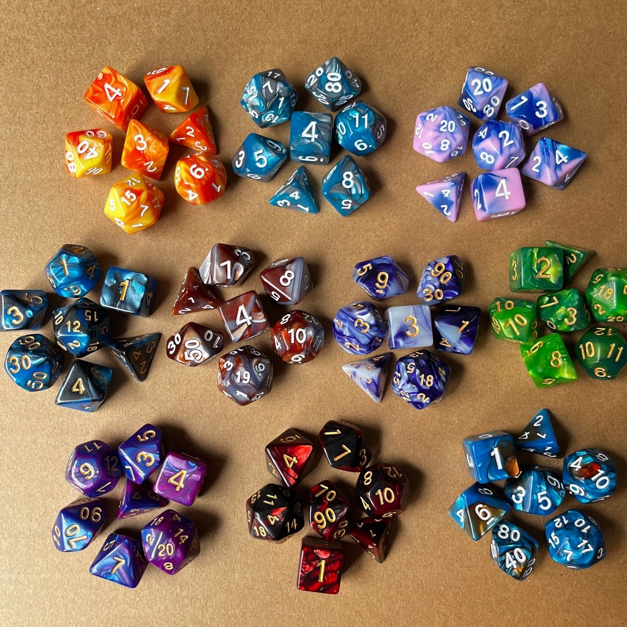 70pcs Dungeons And Dragons TTRPG Rgp Board Games custom dice set with box
