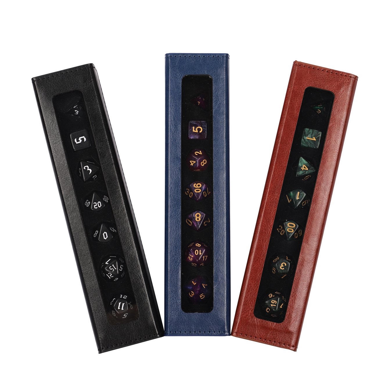 Rectangular PU Leather Dice Case for Sharp Handmade Dice Dungeons and Dragons DND RPG Board Game Dice Storage Box