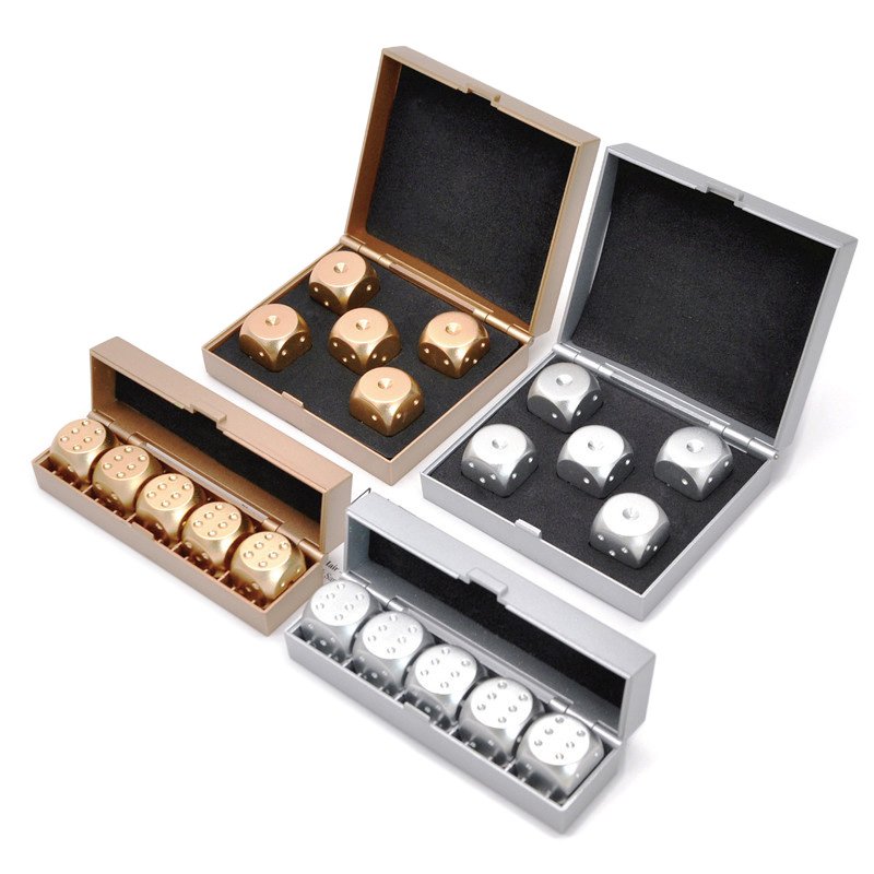 Factory Custom Made Blank Colored Engraved Metal Square Dices Custom Color Black Side Dice Small Packaging