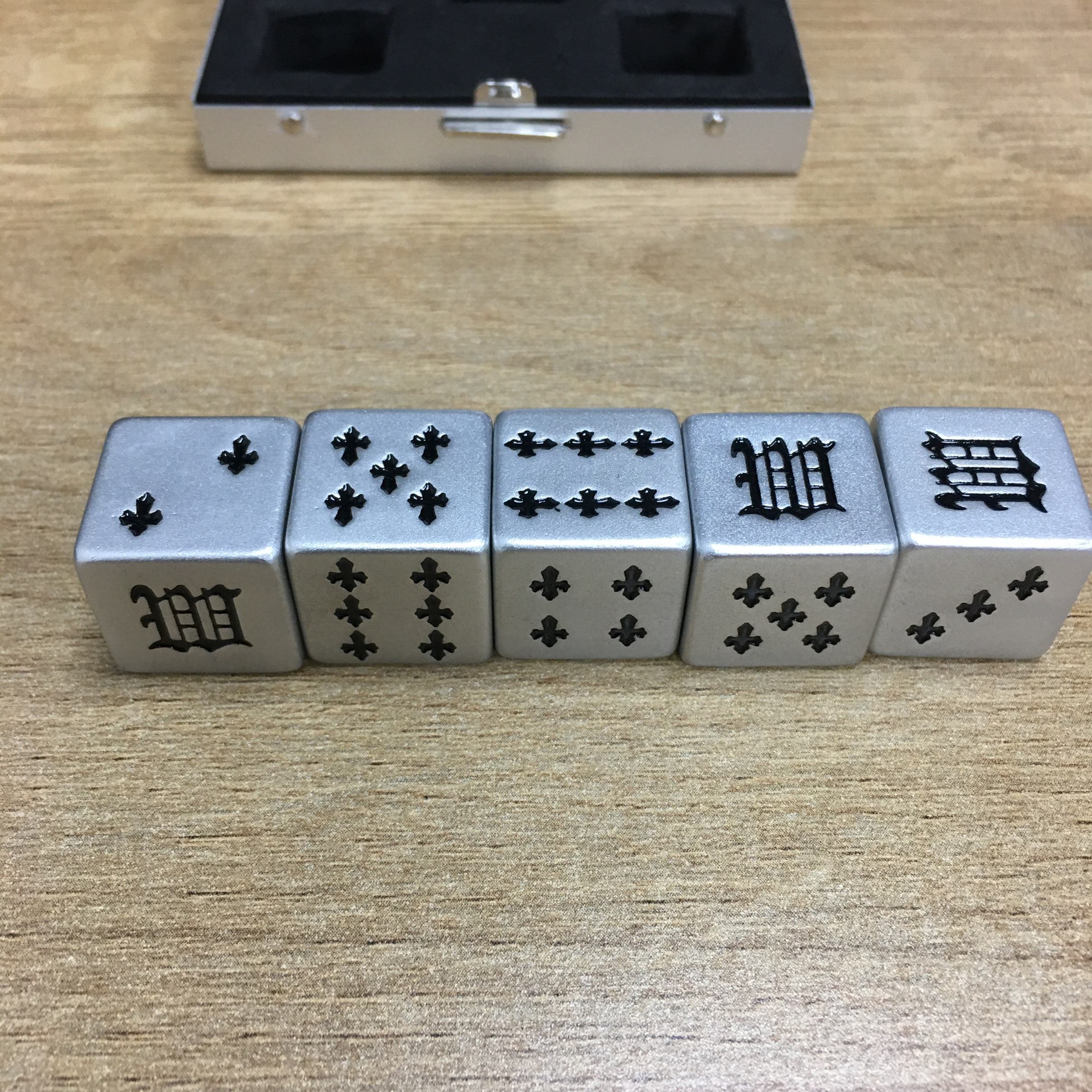 Factory Custom Made Blank Colored Engraved Metal Square Dices Custom Color Black Side Dice Small Packaging