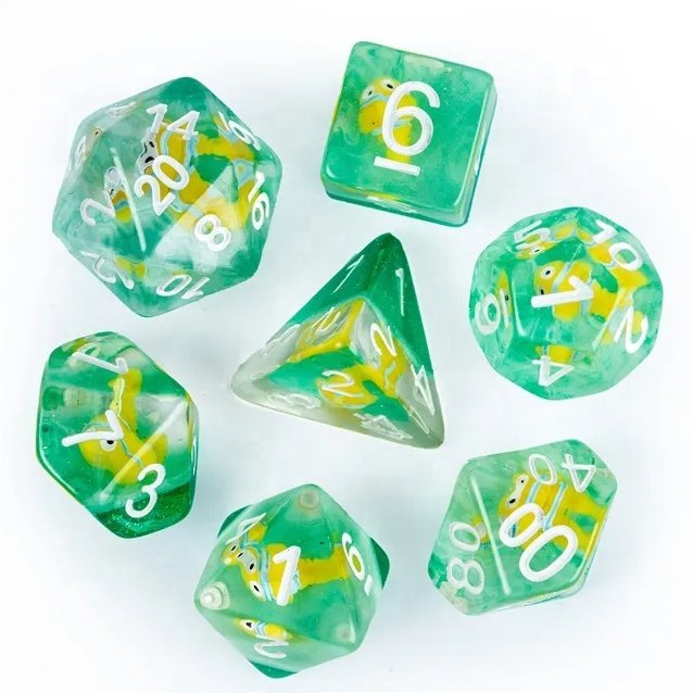Udixi custom logo Polyhedral Goldfish Dice Dungeons and Dragons dnd rpg board game dice set