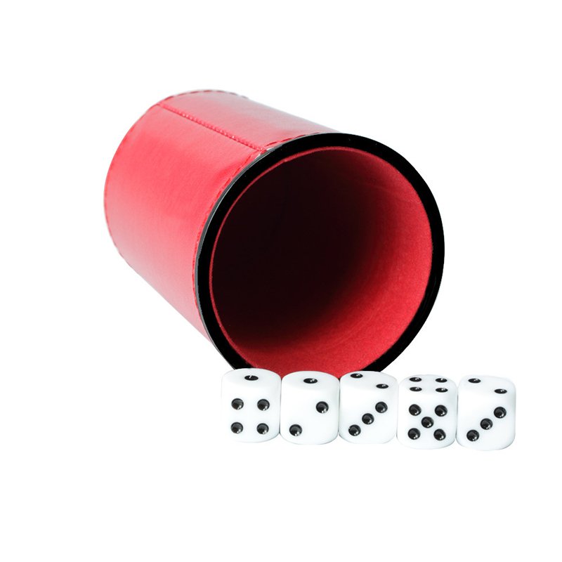 Promotion Item Custom PU Leather Dice Cup dados Holder Bar KTV Entertainment Dice Cup Party Family Game Supplies