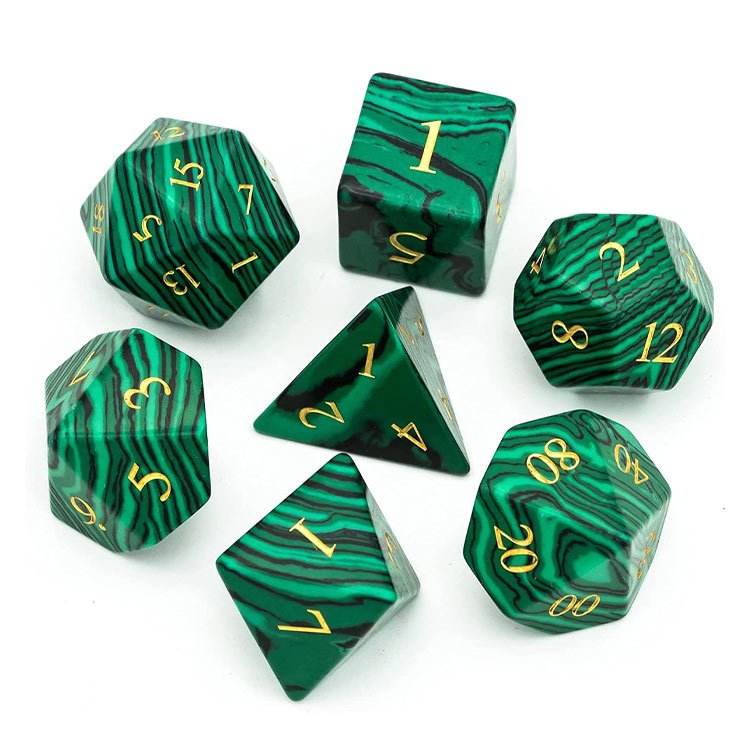 Custom Stone DND Dice Set Natural Gemstone Color Number Dice Handmade D&D Dice for Table Games Dungeons and Dragons