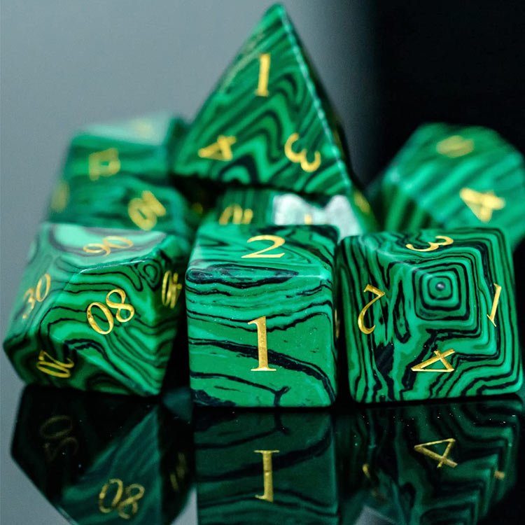 Custom Stone DND Dice Set Natural Gemstone Color Number Dice Handmade D&D Dice for Table Games Dungeons and Dragons