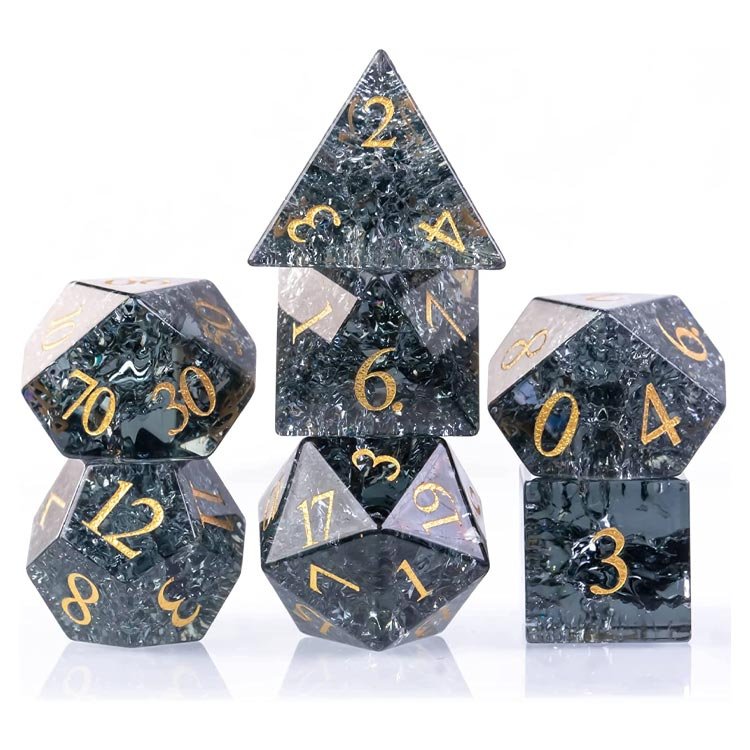Custom Stone DND Dice Set Natural Gemstone Color Number Dice Handmade D&D Dice for Table Games Dungeons and Dragons