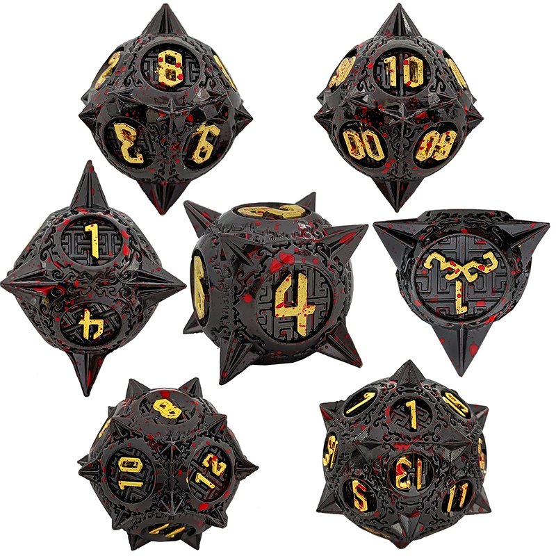 Mini Planet Metal DND Dice Set for Dungeons and Dragons Tavern Play d&d Metal Custom polyhedral RPG Christmas&Halloween Gift set