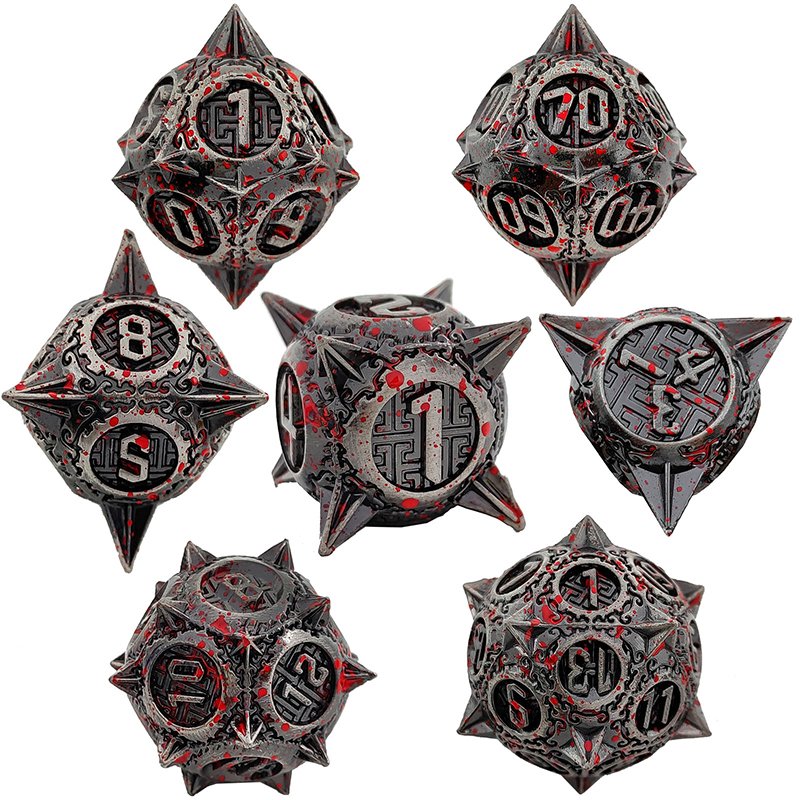 Mini Planet Metal DND Dice Set for Dungeons and Dragons Tavern Play d&d Metal Custom polyhedral RPG Christmas&Halloween Gift set