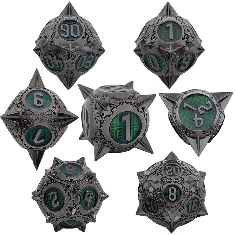 Mini Planet Metal DND Dice Set for Dungeons and Dragons Tavern Play d&d Metal Custom polyhedral RPG Christmas&Halloween Gift set