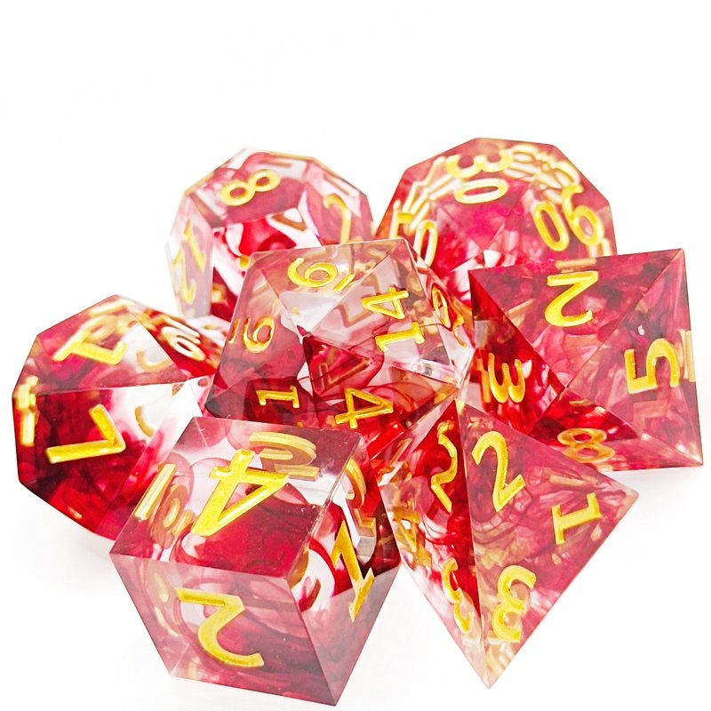 The hottest selling Desktop Game dice sets polyhedral custom resin sharp edge dice