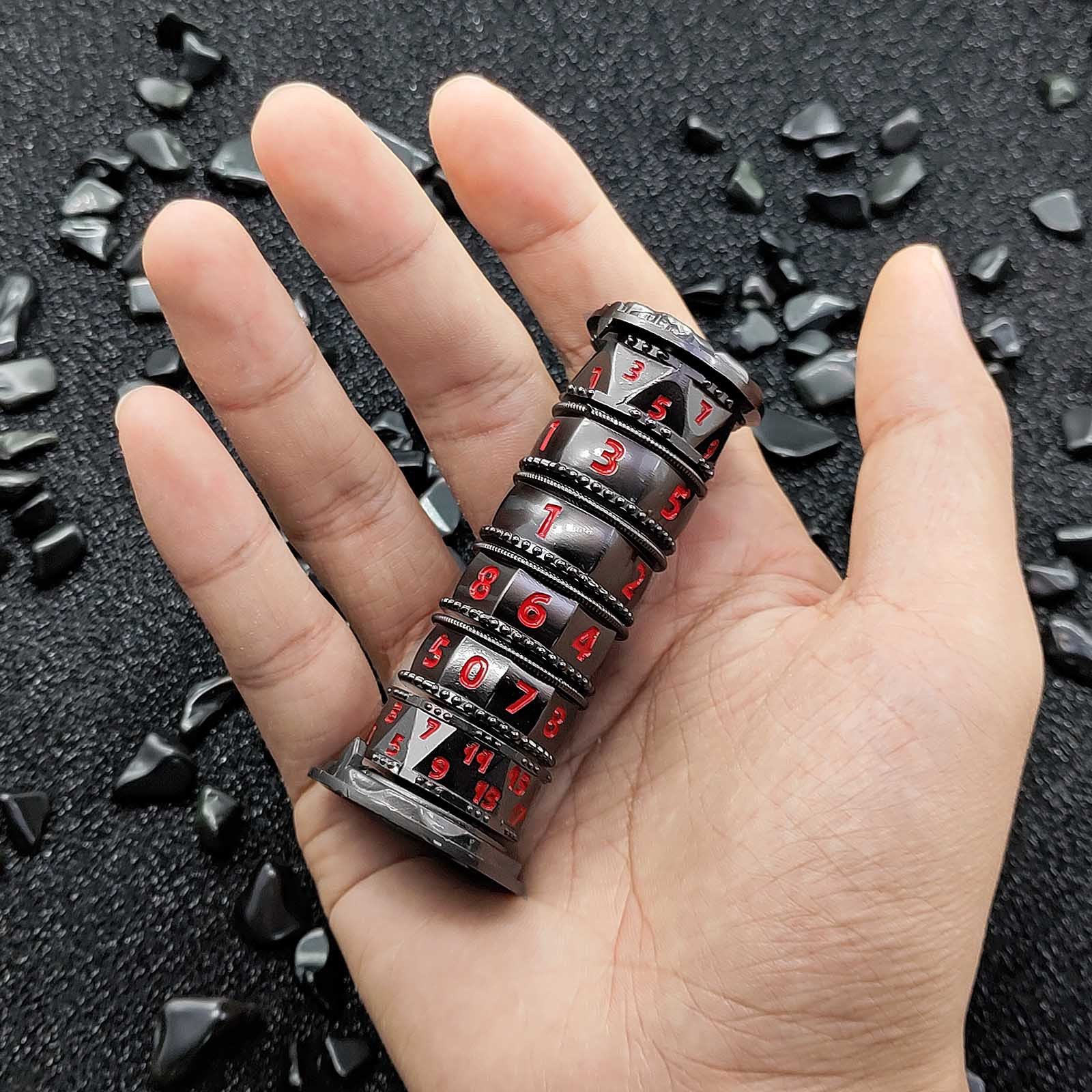 MINI PLANET 7-in-1 Metal Dice Tower Rotating Polyhedral DND Dice For RPG Role Playing DND Board Game Dragons&Dungeons Metal Dice