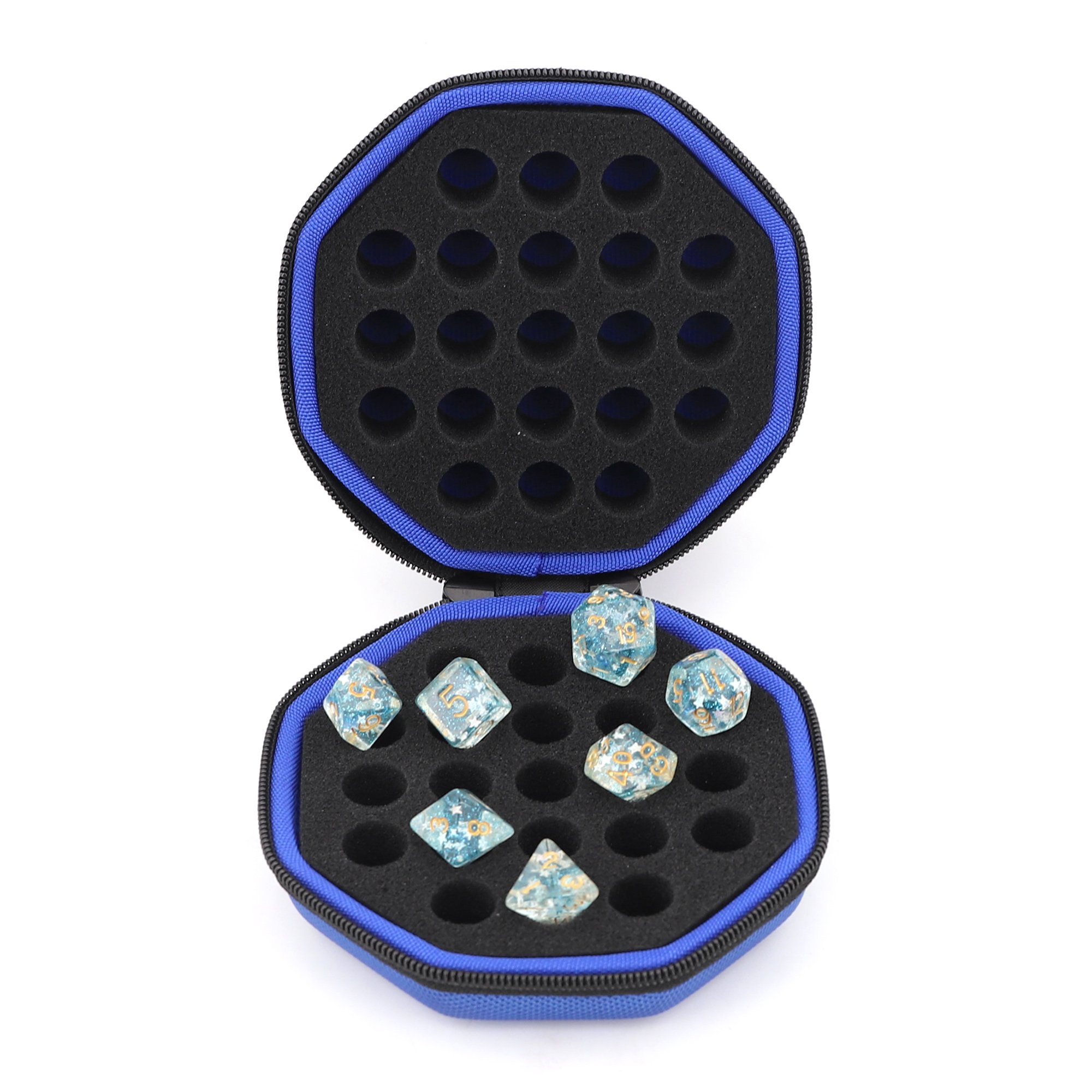 Factory Dustproof Party Game Dice Set Hexagon Box, Zipper Carrying Bag Playing EVA Dice Case