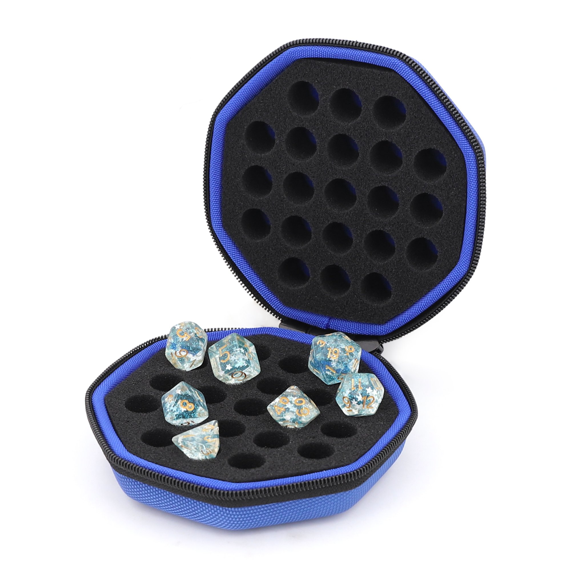 Factory Dustproof Party Game Dice Set Hexagon Box, Zipper Carrying Bag Playing EVA Dice Case