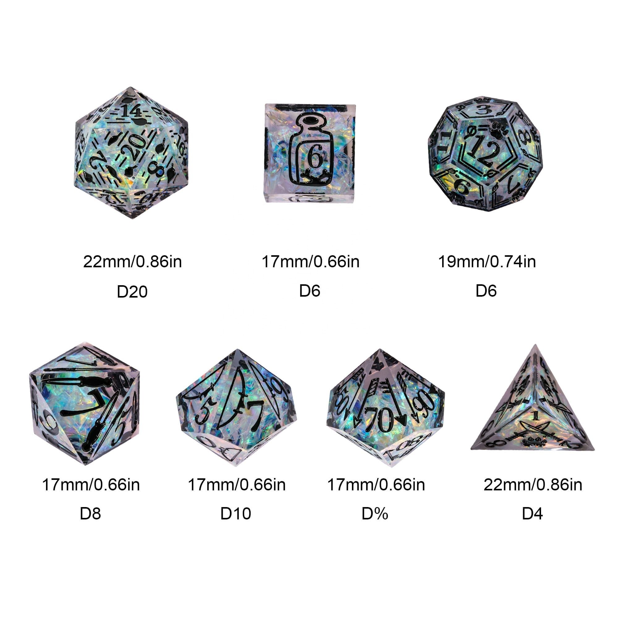 Udixi Custom Handmade Ranger Pattern Dice Resin Dice Dungeons and Dragons DND RPG board game Dice Set