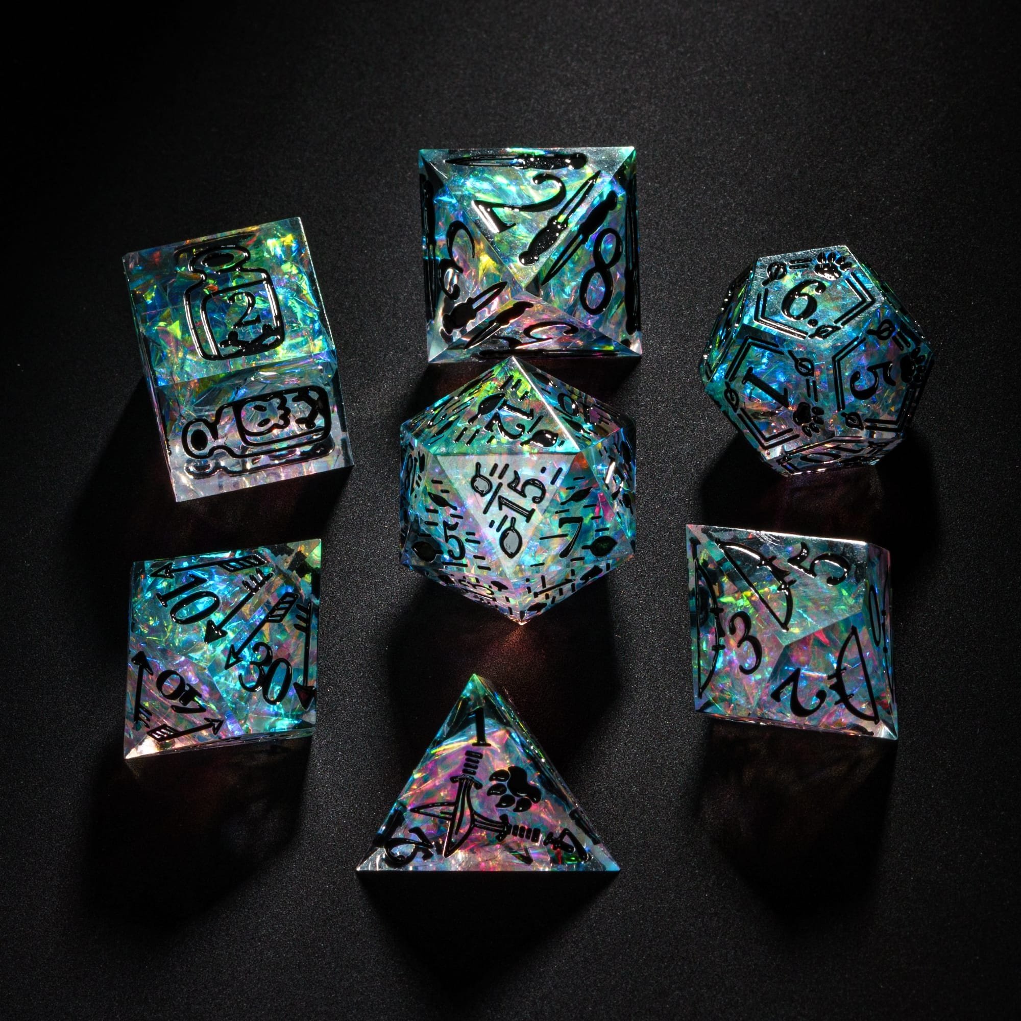 Udixi Custom Handmade Ranger Pattern Dice Resin Dice Dungeons and Dragons DND RPG board game Dice Set