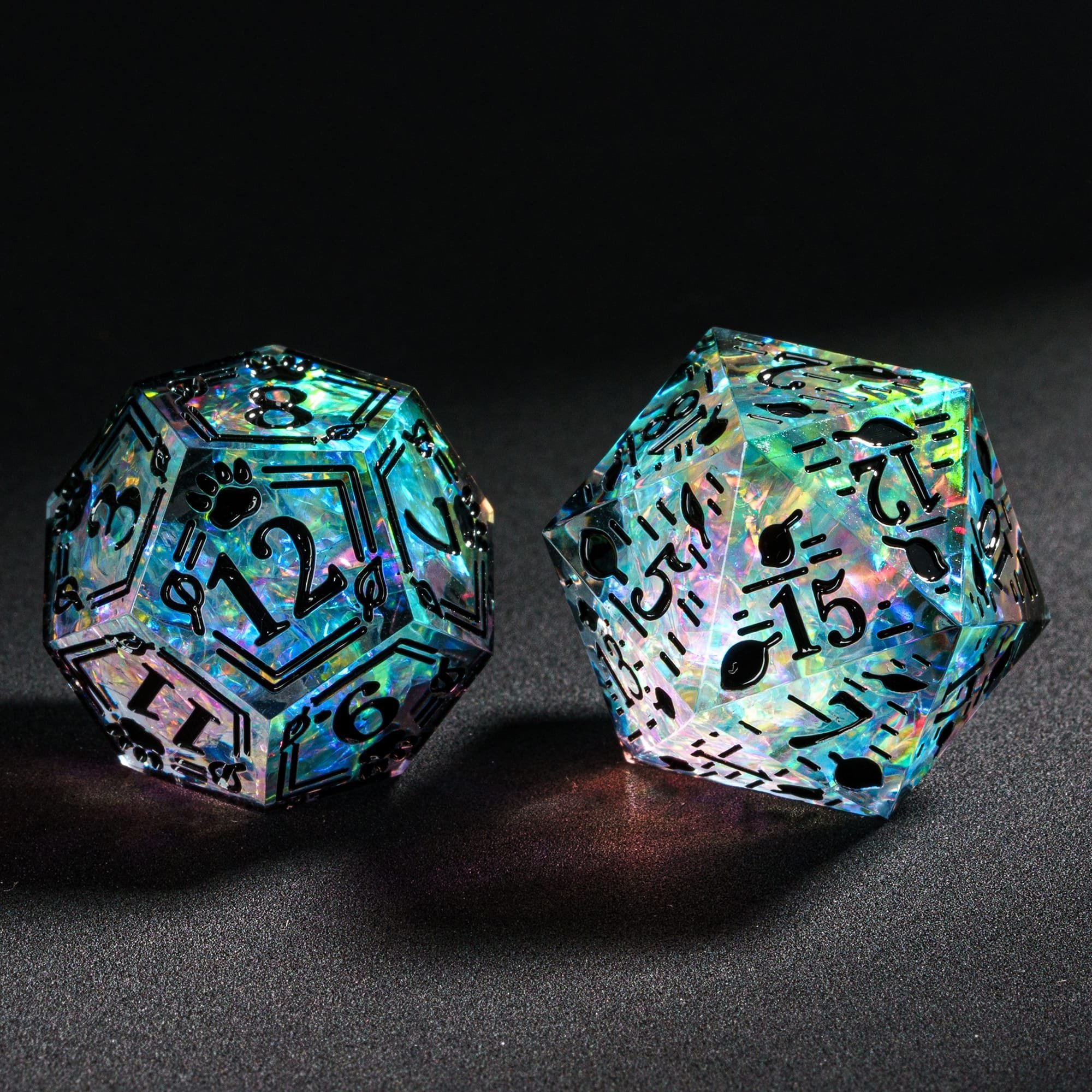 Udixi Custom Handmade Ranger Pattern Dice Resin Dice Dungeons and Dragons DND RPG board game Dice Set