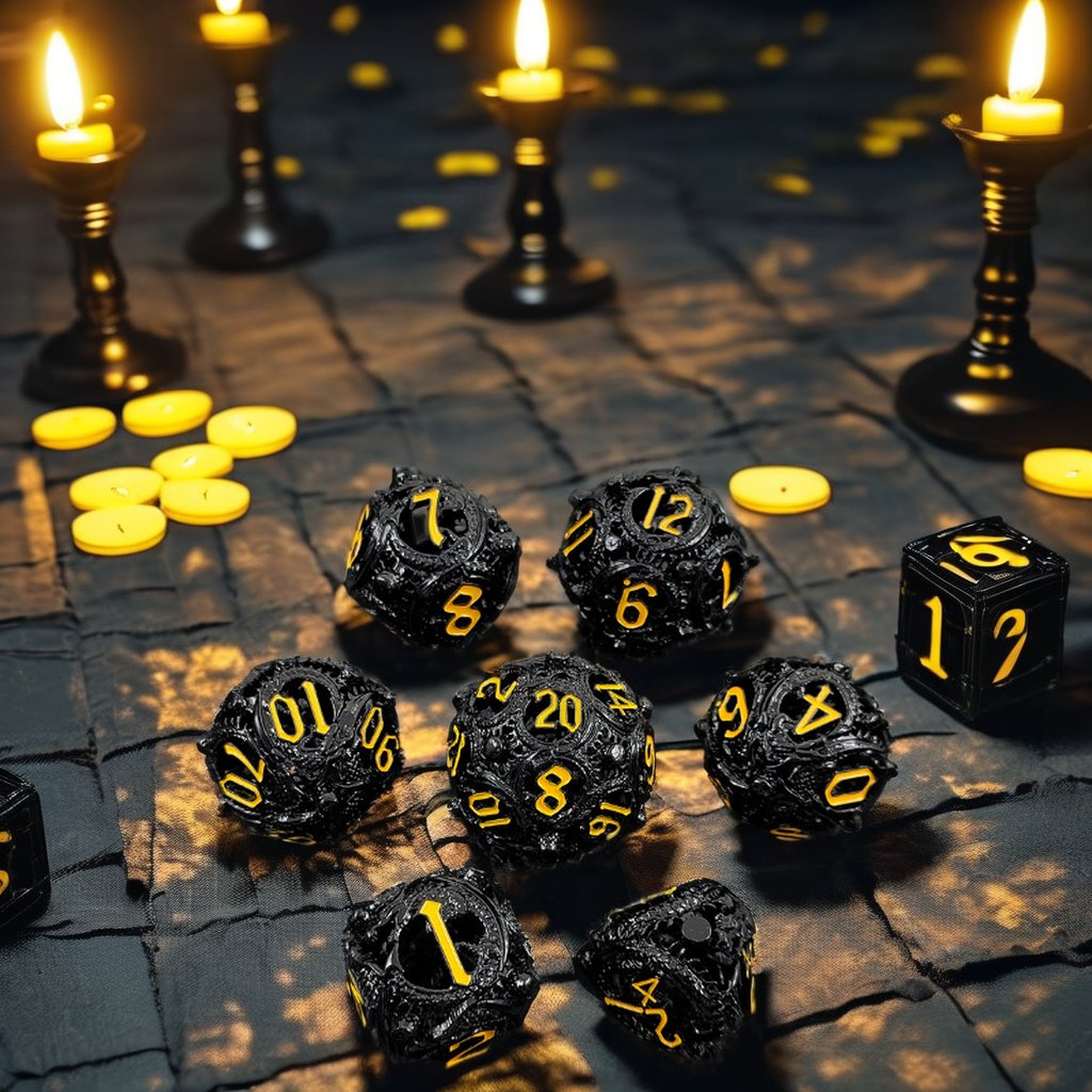 Mini Planet Wholesale RPG Board Games Handmade polyhedral Hollow Copper Metal 7pcs Dice Set Custom Logo for DND MTG Players