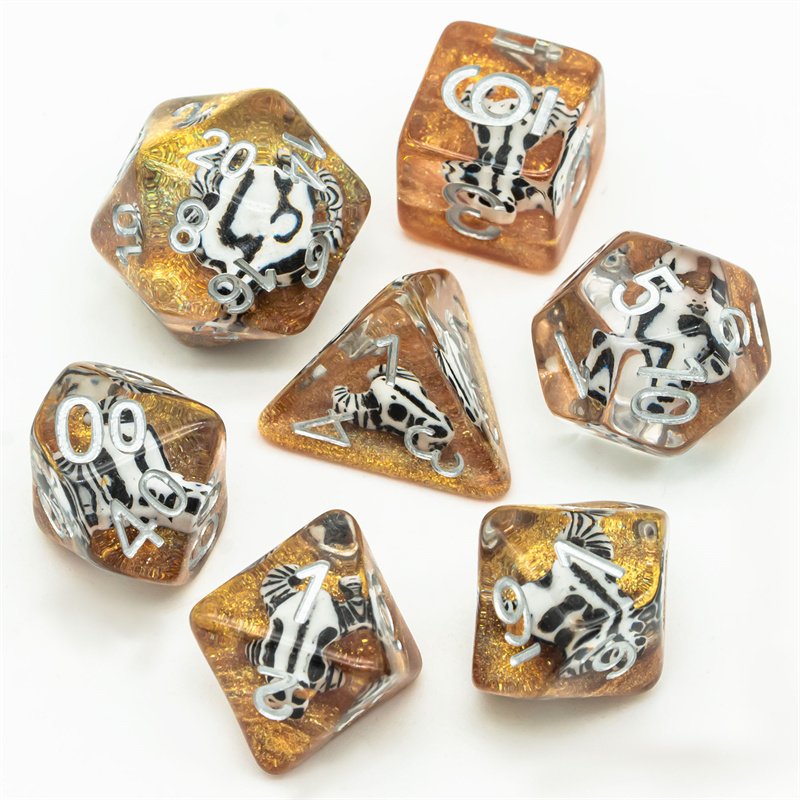 Udixi custom polyhedral Bull Head dice dungeons and dragons dnd rpg board game resin dice set