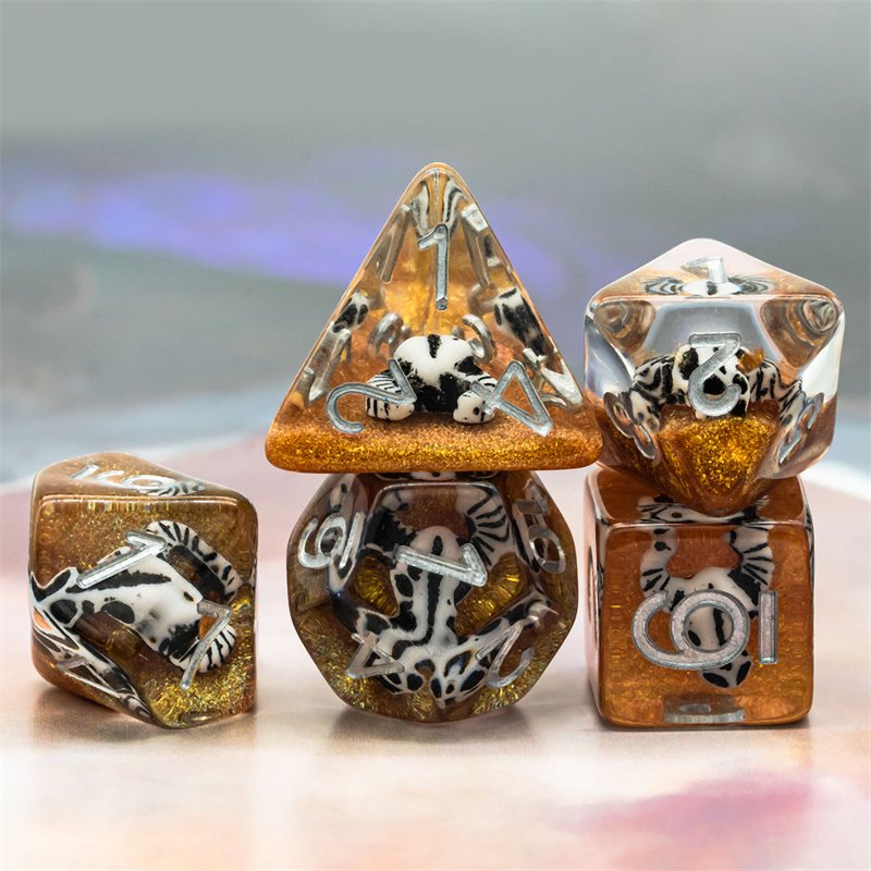 Udixi custom polyhedral Bull Head dice dungeons and dragons dnd rpg board game resin dice set