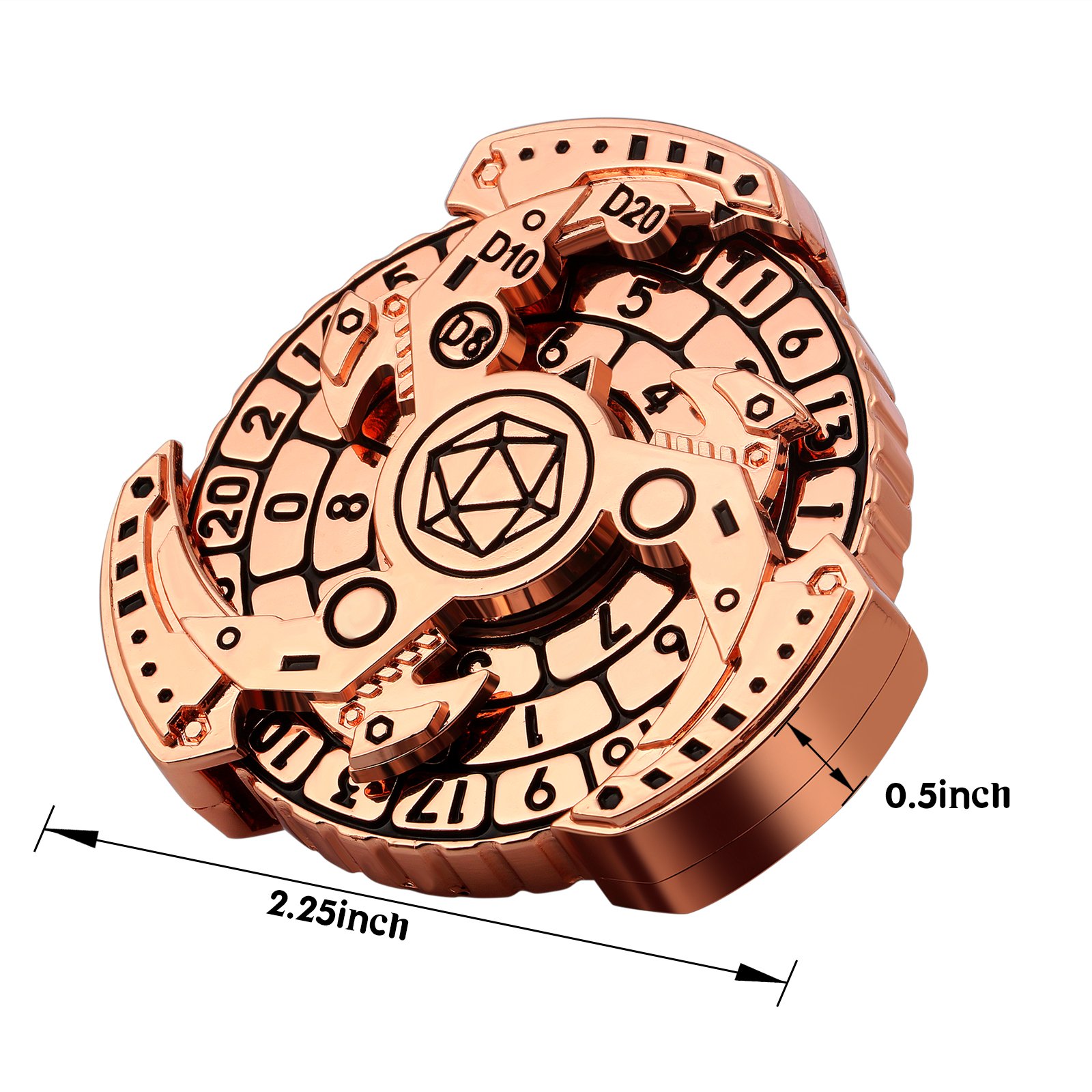 7-in-1 Metal Compass Dice Set with Gift Box Roulette DND Dice RPG Dice Spinner for Dungeons & Dragons