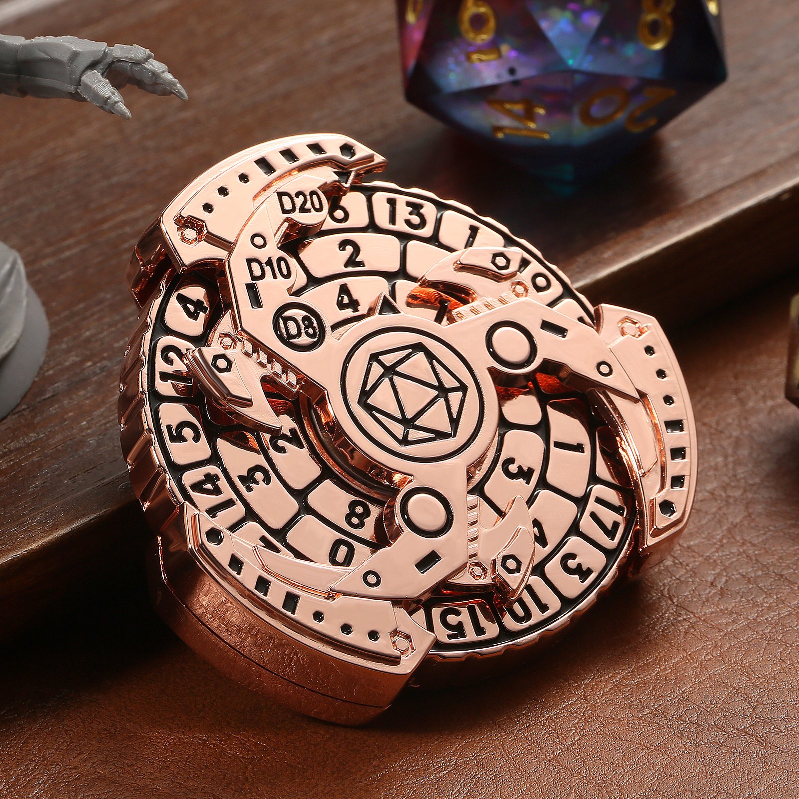 7-in-1 Metal Compass Dice Set with Gift Box Roulette DND Dice RPG Dice Spinner for Dungeons & Dragons