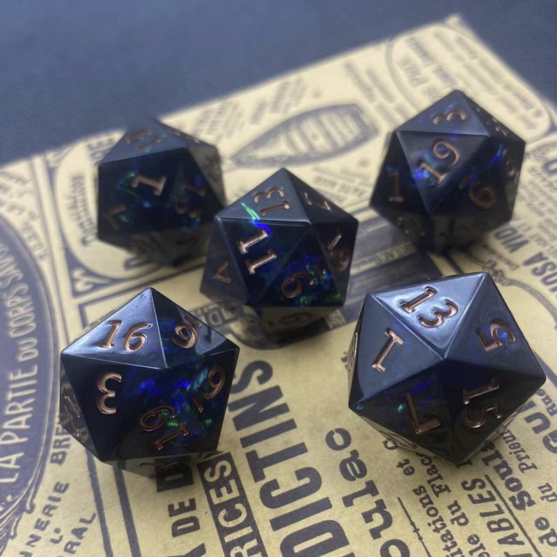 DND Resin Dice RPG Dice Set D20 Polished Edge Resin polyhedron Dungeons & Dragons DND 20-sided Dice Set 5