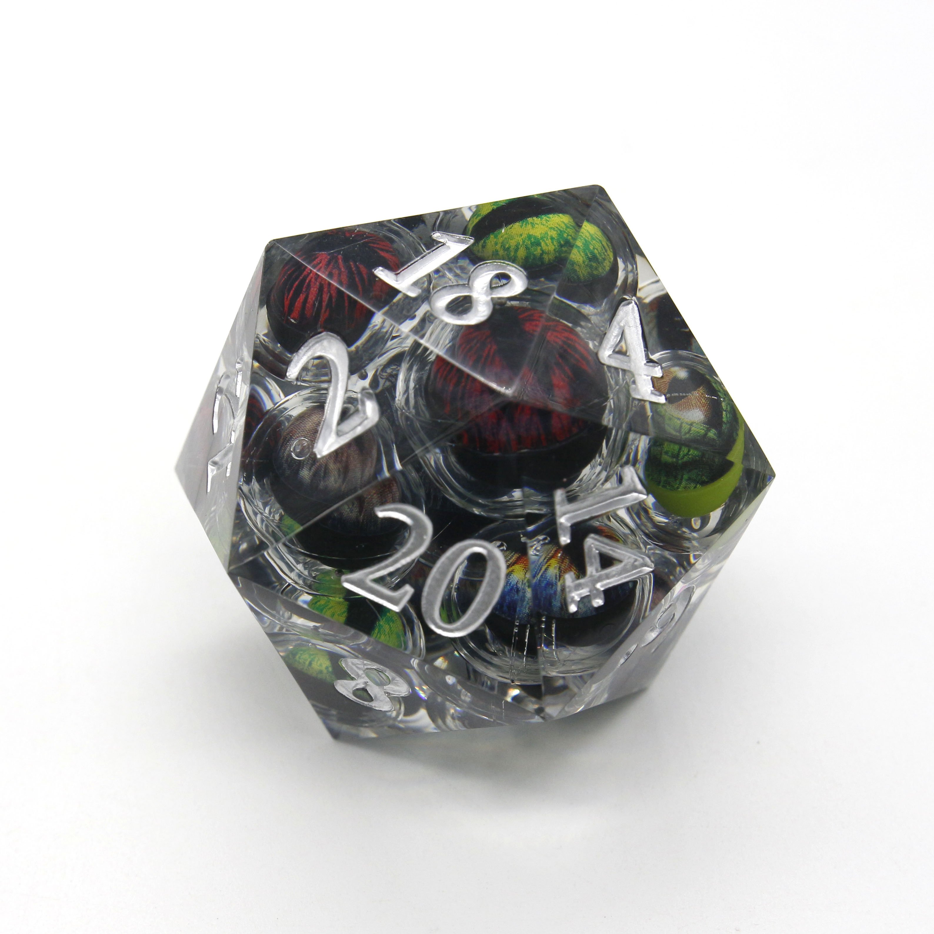 Custom Inner Liquid Dragon Eye Sharp Edge Big Dice 50MM Jumbo Sharp Resin D20 Dice
