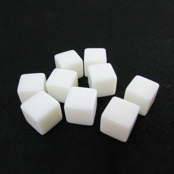 16mm D6 Acrylic Polyhedral glossy square corner rpg dnd game blank dice with customizable content