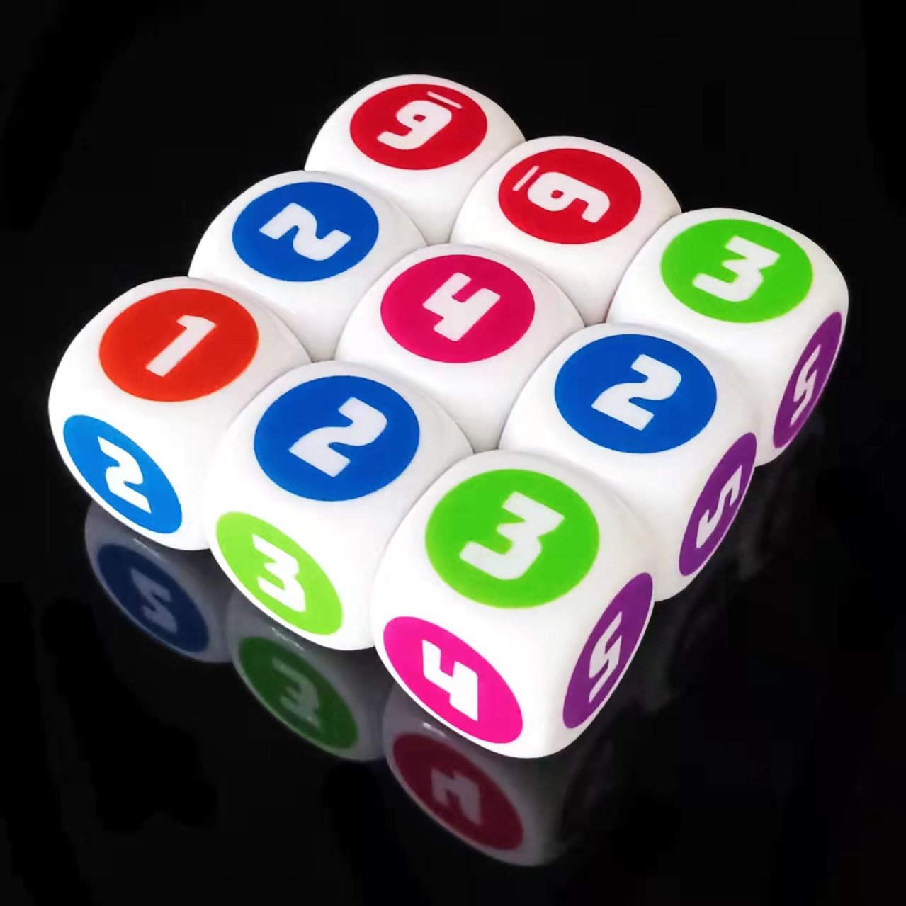 16mm Rounded Custom Dice Digital Teaching Dice Set Table Games Accessories Color Printed Dice