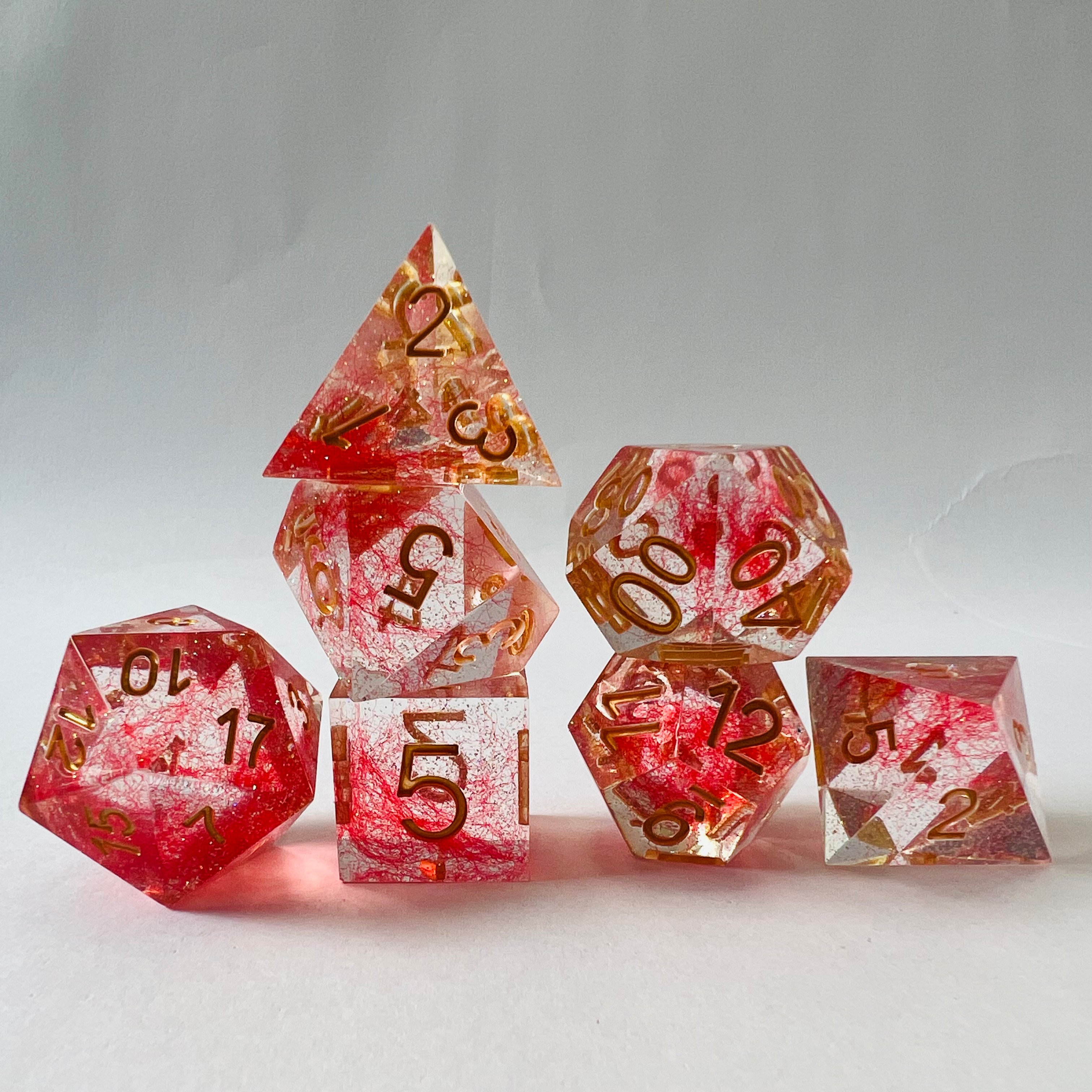 Custom DND 7pcs Polyhedron Colorful Rpg Resin Dice Set For Dungeons And Dragons Board Games