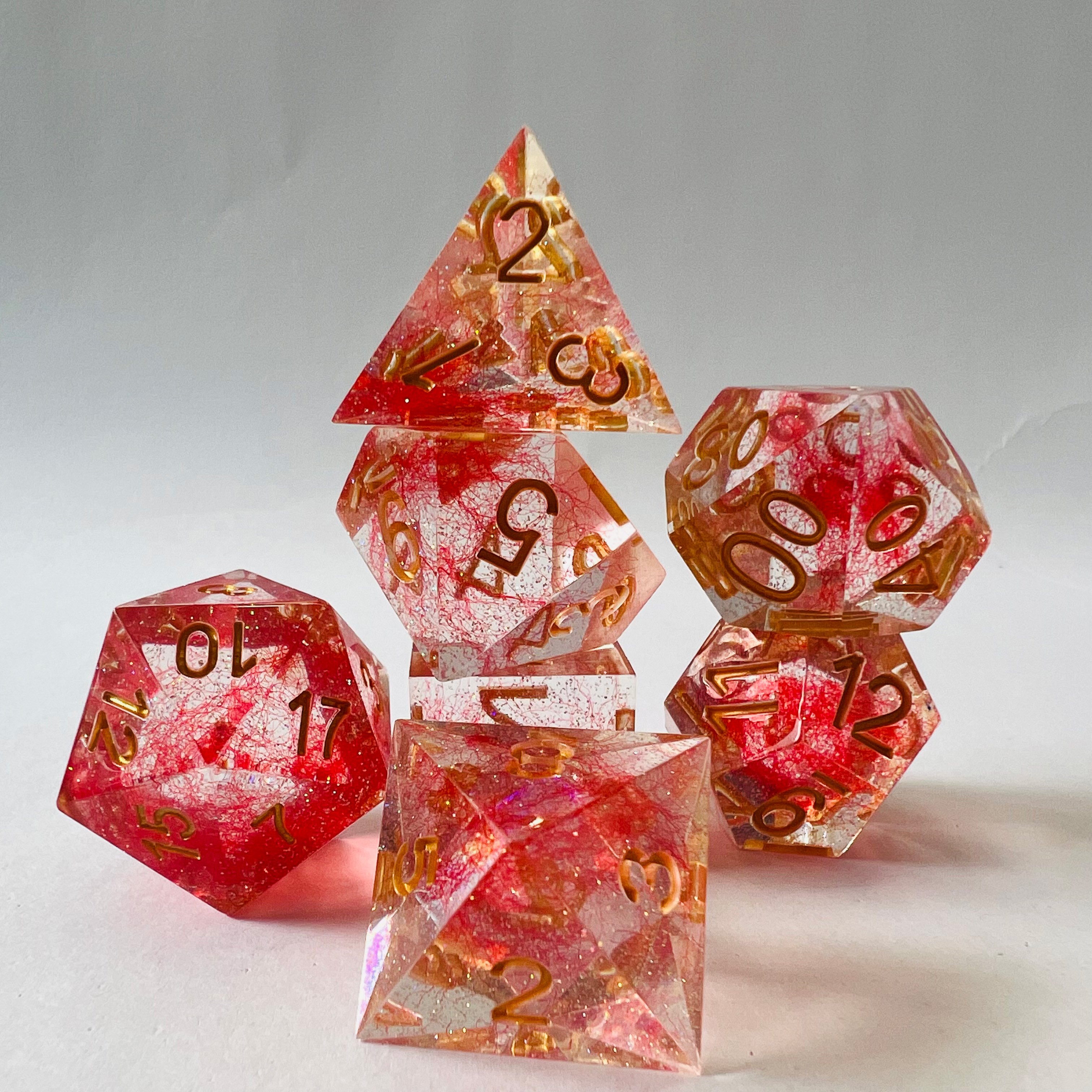 Custom DND 7pcs Polyhedron Colorful Rpg Resin Dice Set For Dungeons And Dragons Board Games