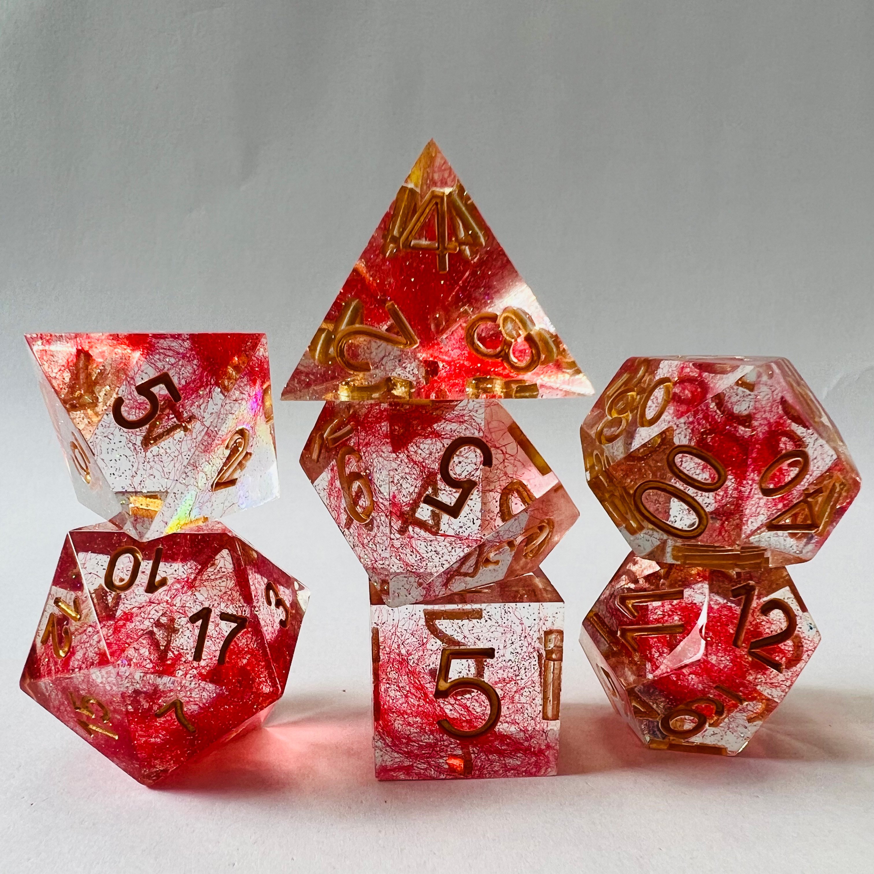 Custom DND 7pcs Polyhedron Colorful Rpg Resin Dice Set For Dungeons And Dragons Board Games