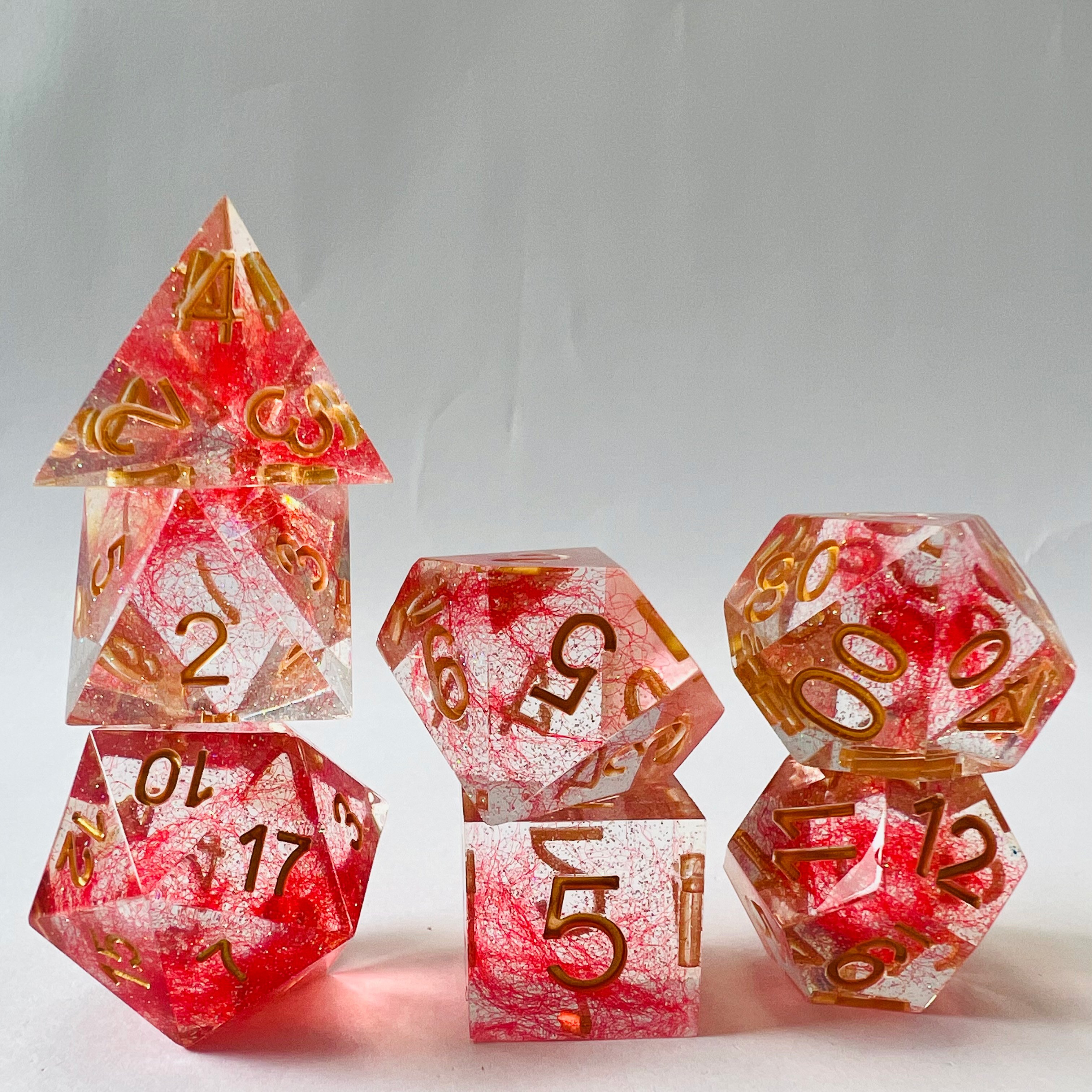 Custom DND 7pcs Polyhedron Colorful Rpg Resin Dice Set For Dungeons And Dragons Board Games