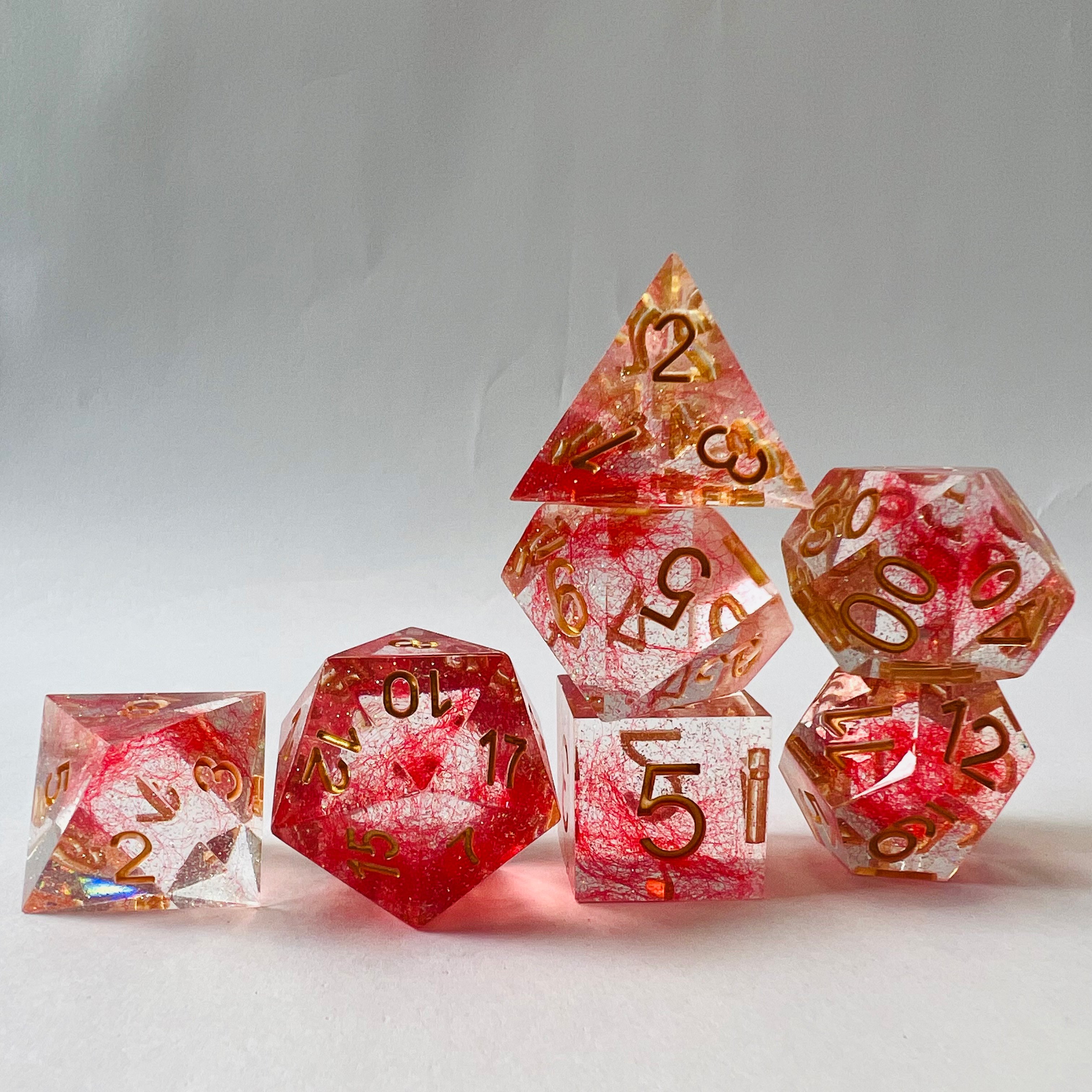 Custom DND 7pcs Polyhedron Colorful Rpg Resin Dice Set For Dungeons And Dragons Board Games