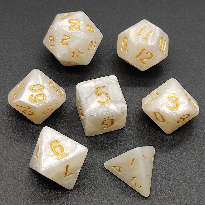 Customized DND Rpg Acrylic Polyhedral Dice Set 7pcs Sparkling Plastic Acrylic Dice For Board Game Dungeons And Dragons