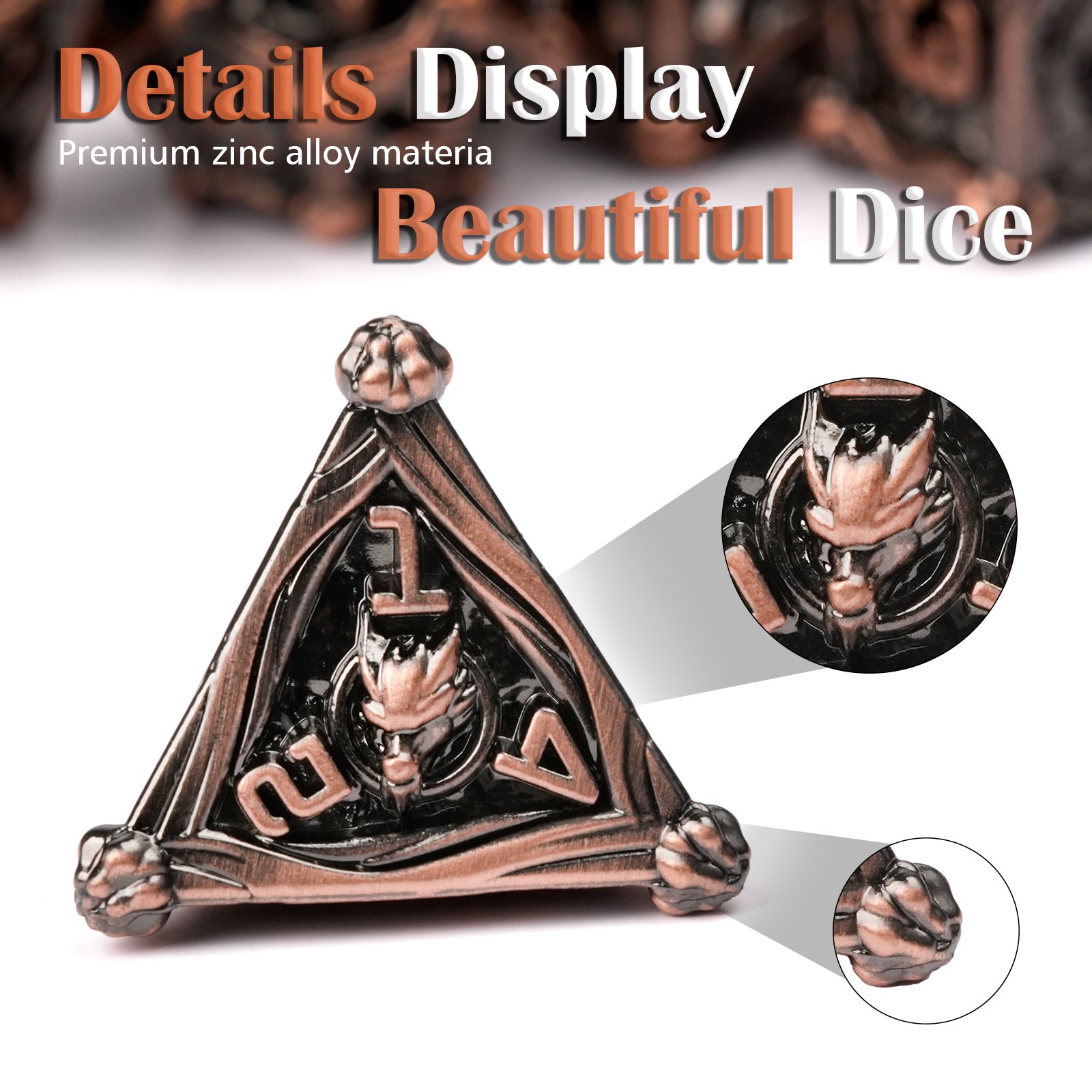 Dragon Metal DND Dice Set D4 D6 D1O D12 D20 D% D&D Custom Dice For Dungeons & Dragon Game