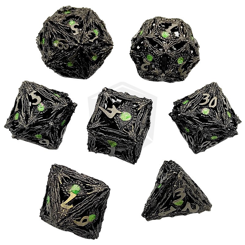 Polyhedron Devil's Eye Dnd Metal Hollow 7pcs Dice Set Board Game Rpg Gungeons and Dragon Dice Custom Dnd Dice