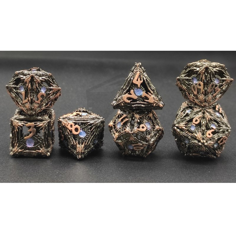 Polyhedron Devil's Eye Dnd Metal Hollow 7pcs Dice Set Board Game Rpg Gungeons and Dragon Dice Custom Dnd Dice