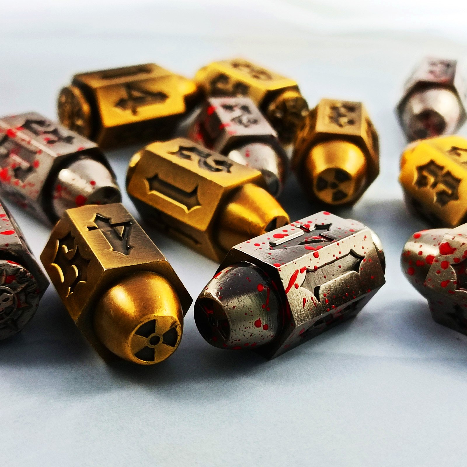 Gold D6 Bullet Flash Polyhedral Zinc RPG 1 Piece 6 Sided Dice