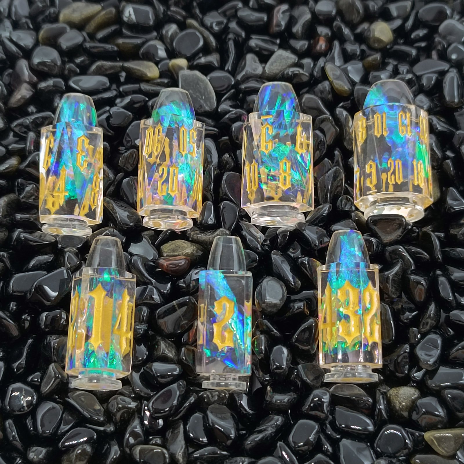 Factory Price High quality resin Bullet Clear two-color DND D6 Game dice set for board game