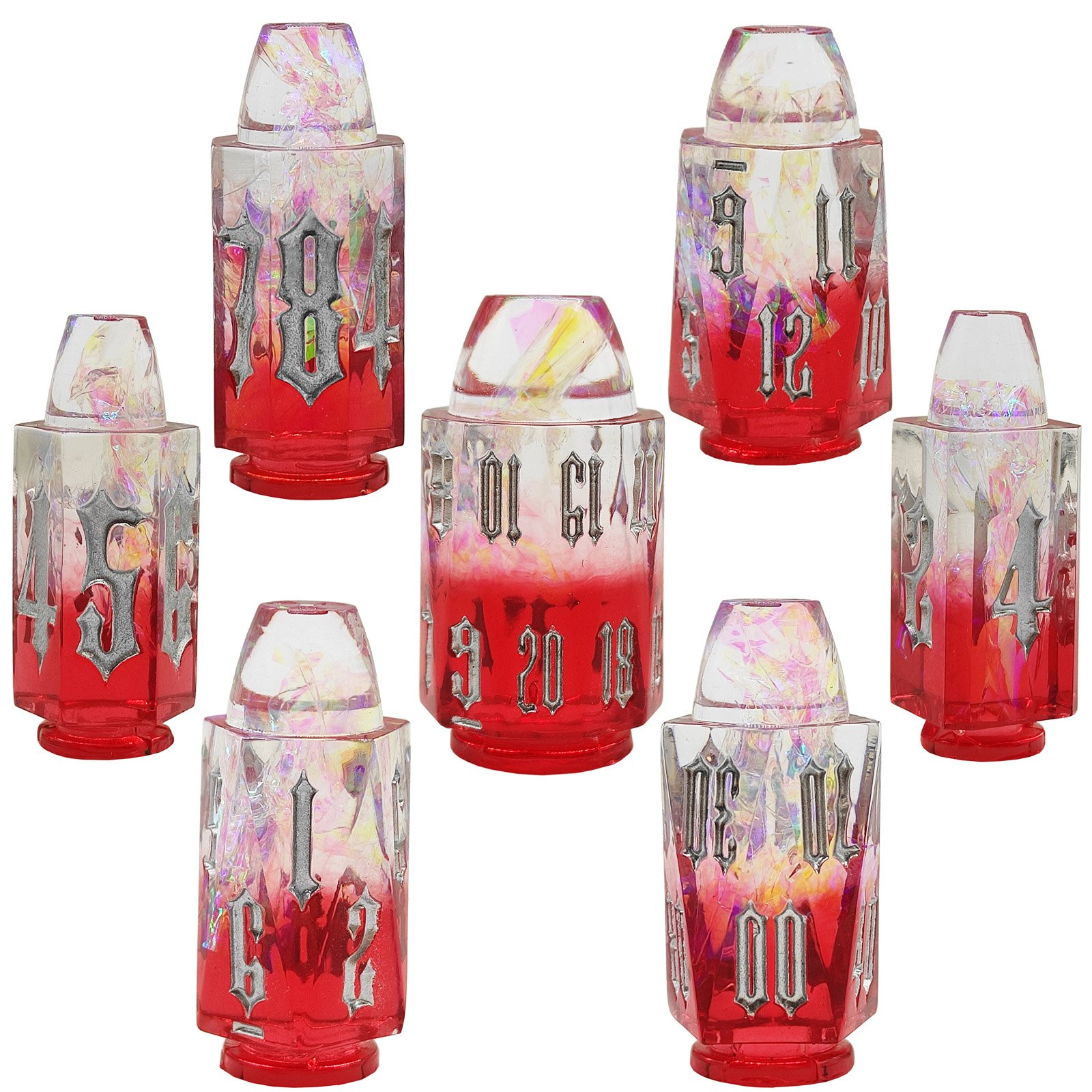 Factory Price High quality resin Bullet Clear two-color DND D6 Game dice set for board game