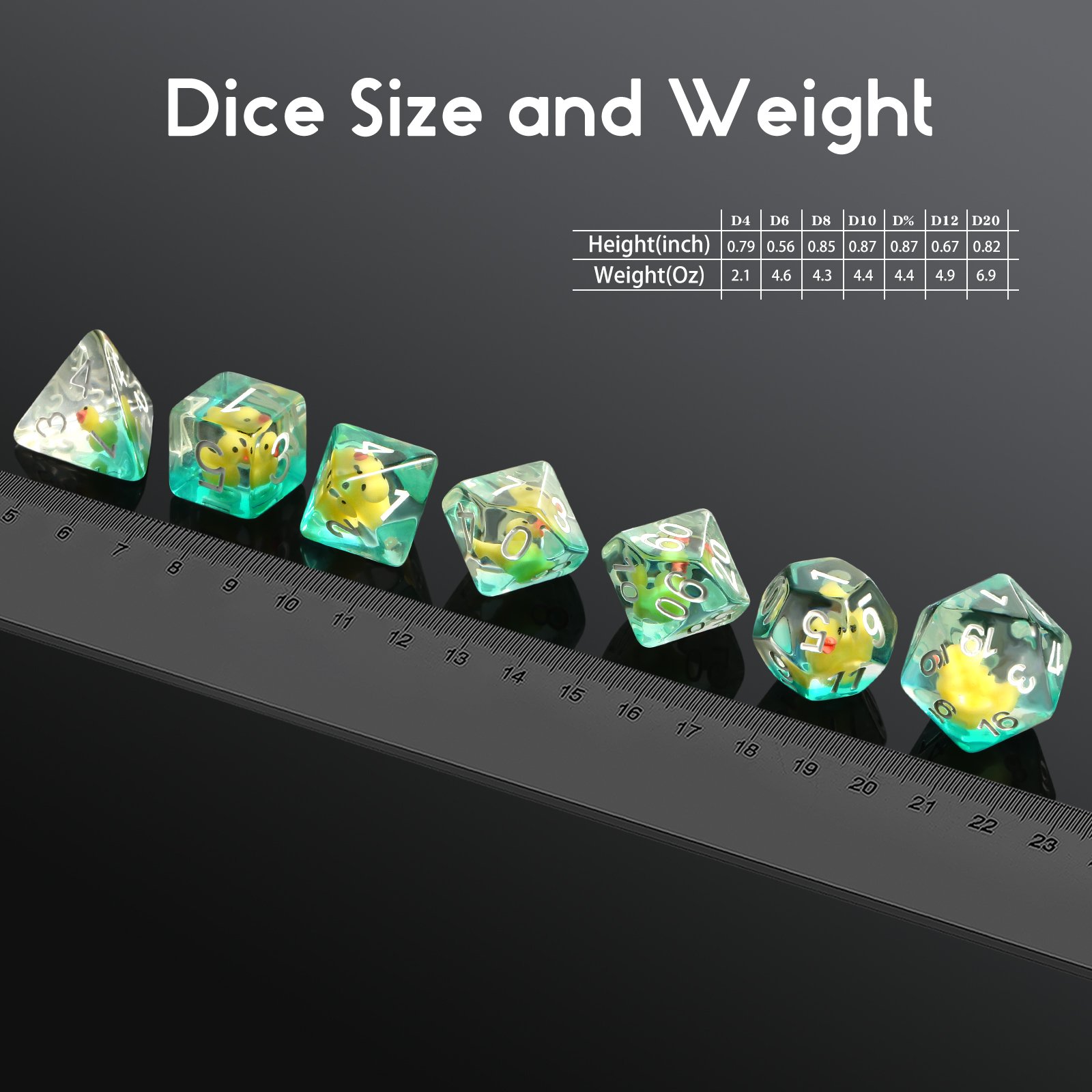 Custom Logo Resin Dice Set Duck DnD Roll Dice Holder Gaming Dice D&D for TTRPG Dungens and Dragons