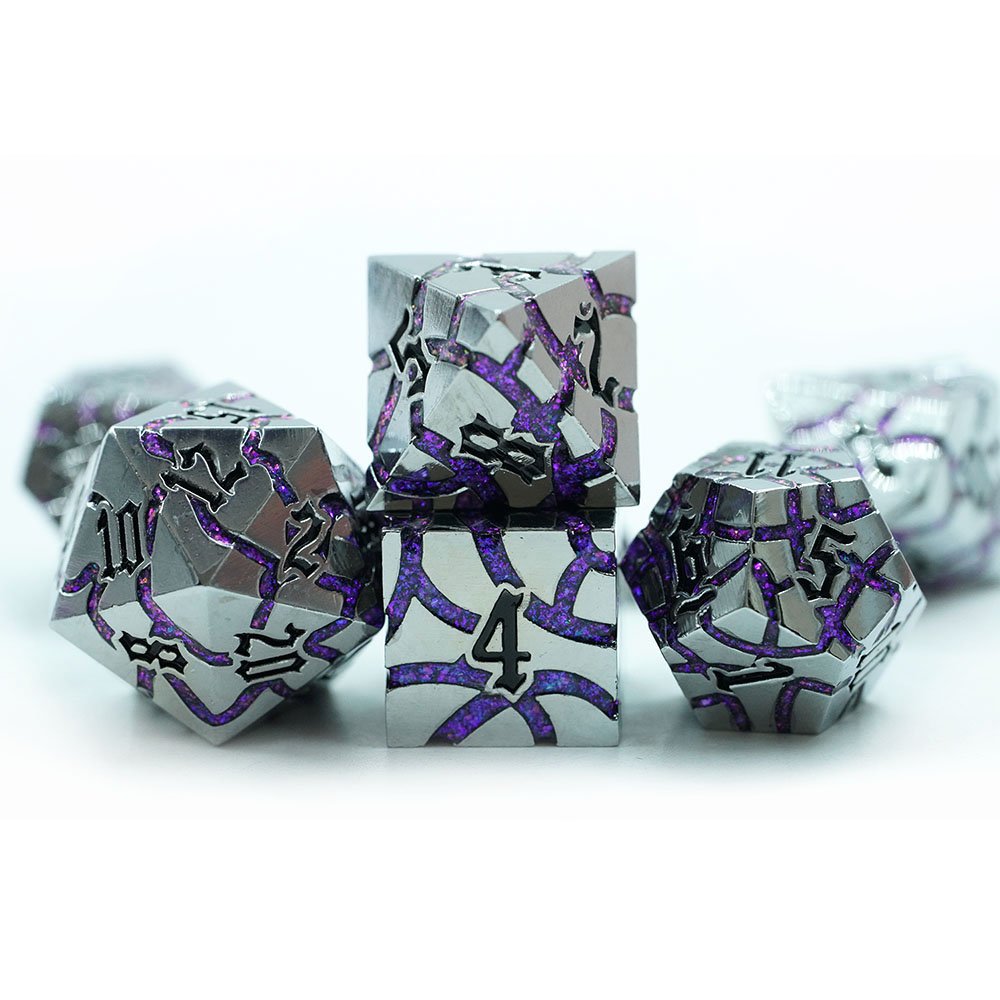 Wholesale Promotional Metal Dices Polyhedral Custom 7pcs 16mm Large Cracked Dice Set